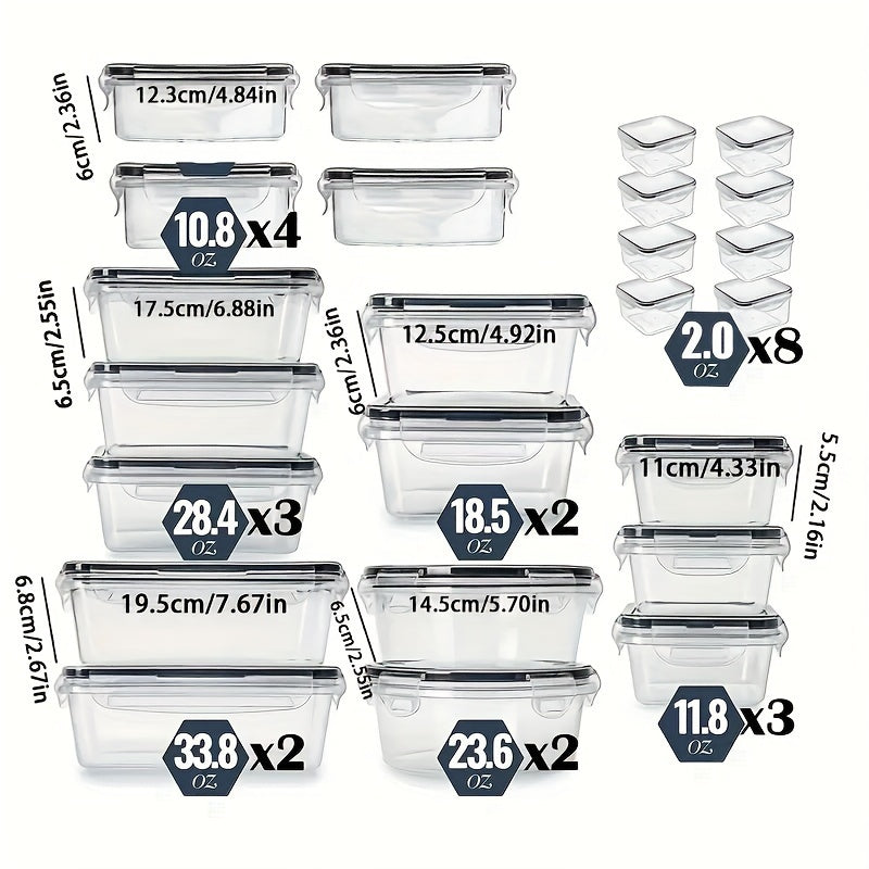 12/24pcs Transparent Kitchen Storage Container Set | Microwave Safe, Multipurpose Plastic Meal Prep Boxes with Flip-Top Lids + 24 Chalkboard Labels - Ideal for Vegetables, Fruits, Grains & More, Leak Proof