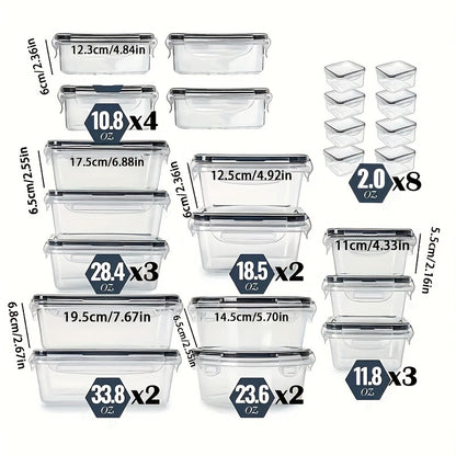 12/24pcs Transparent Kitchen Storage Container Set | Microwave Safe, Multipurpose Plastic Meal Prep Boxes with Flip-Top Lids + 24 Chalkboard Labels - Ideal for Vegetables, Fruits, Grains & More, Leak Proof
