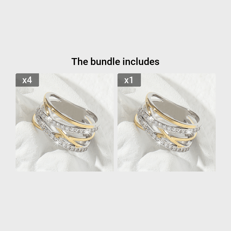 Luxuriöser Infinity-Zirkonia-Ewigkeitsring, 18 Karat vergoldet, perfektes Geschenk für Braut, Frau oder Mädchen – ideal für Hochzeit, Verlobung und Party.