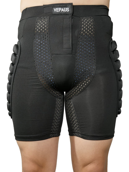 Atmungsaktive VEPAUS 3D-gepolsterte Shorts für Eishockey, Snowboarden, Gymnastik und Rollschuhlaufen – feuchtigkeitsableitend, flexibel, hochelastisches Polyester-Strickgewebe, normale Passform, Sportbekleidung für alle vier Jahreszeiten