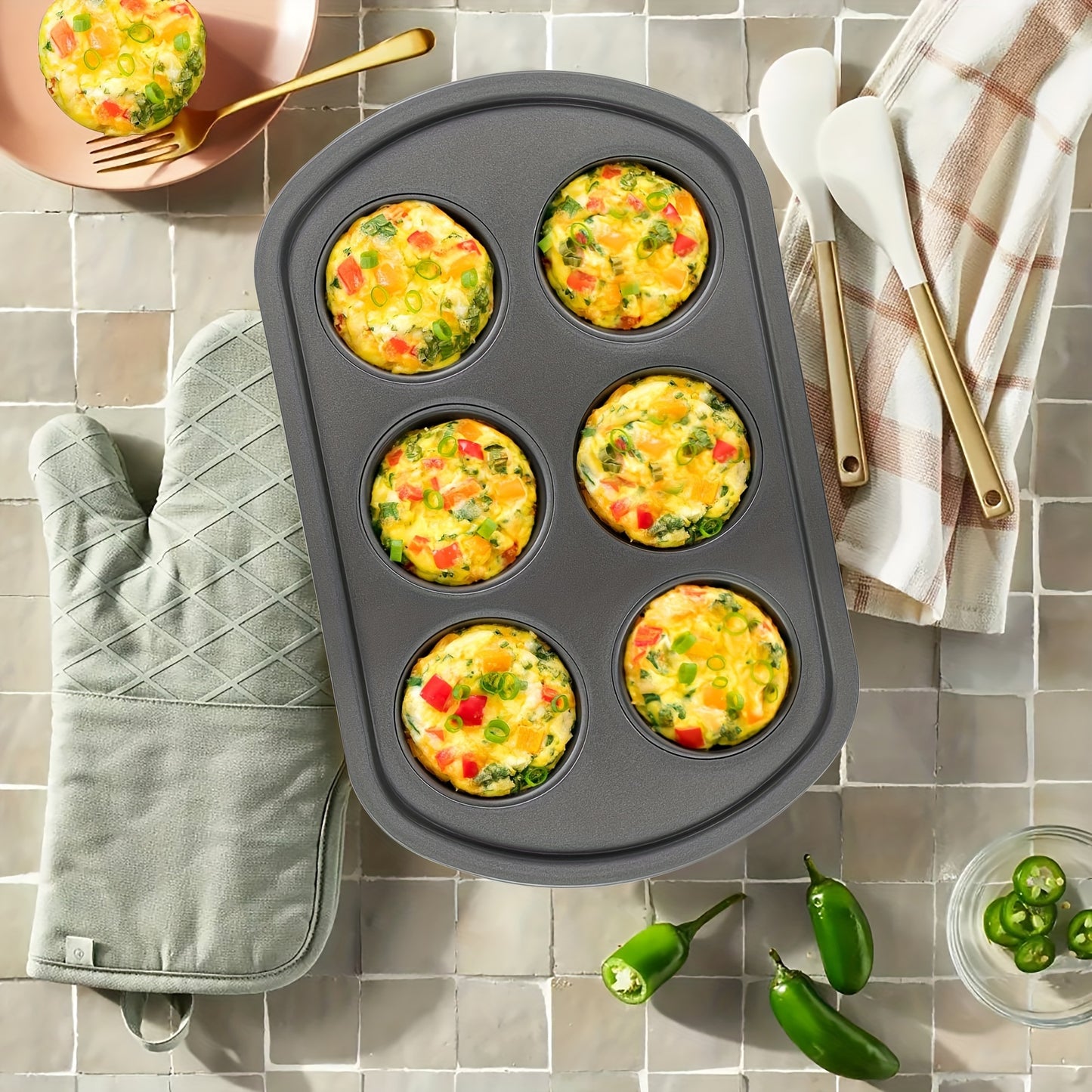 7pcs Nonstick Bakeware Set, Baking Pan Organization Set With Round & Square Cake Pans, Loaf Pan, Muffin Pan, Roasting Pan, And Ultrathick Muffin Baking Pan. Dishwasher Safe, Easy Clean