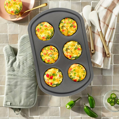 7pcs Nonstick Bakeware Set, Baking Pan Organization Set With Round & Square Cake Pans, Loaf Pan, Muffin Pan, Roasting Pan, And Ultrathick Muffin Baking Pan. Dishwasher Safe, Easy Clean