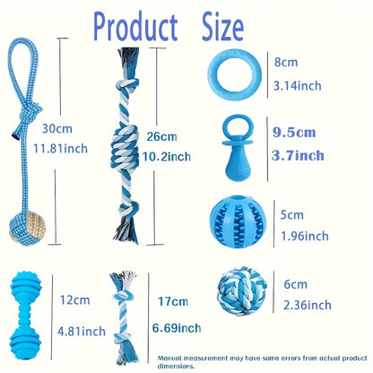 6/10/15pcs Random Style and Color Dog Chew Toys, Pet Toys for Teething, Entertainment, and Interaction, Puppy Chew Toy Pack with Knots, Rope Balls, and Spike Rings, Ideal Gift for Small Dogs