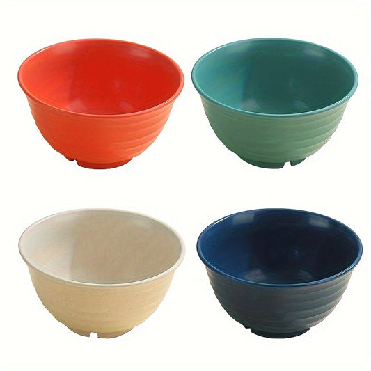 4pcs Wheat Straw Bowls Set, Microwavable And Dishwasher Safe, Soup Bowl, Salad Bowl, BPA-free, Odorless, Portable, Unbreakable, For Home Kitchen Camping, Dinnerware Accessories, Kitchen Supplies