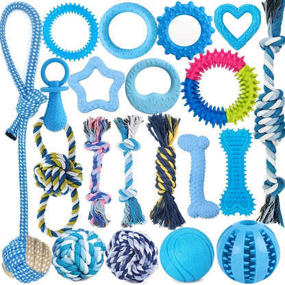 6/10/15pcs Random Style and Color Dog Chew Toys, Pet Toys for Teething, Entertainment, and Interaction, Puppy Chew Toy Pack with Knots, Rope Balls, and Spike Rings, Ideal Gift for Small Dogs