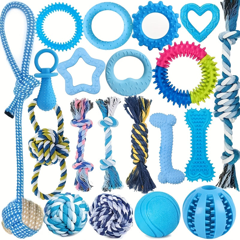 6/10/15pcs Random Style and Color Dog Chew Toys, Pet Toys for Teething, Entertainment, and Interaction, Puppy Chew Toy Pack with Knots, Rope Balls, and Spike Rings, Ideal Gift for Small Dogs
