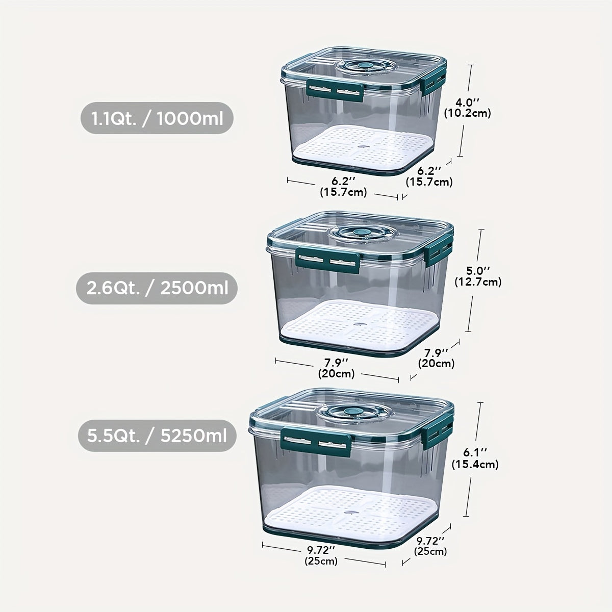 1 Set Airtight Food Preservation Box Set - Sealed for Freshness, Ideal for Vegetables, Fruits & Eggs, Durable Kitchen Storage Solution with Modern Design, Space-Saving Refrigerator Utensils