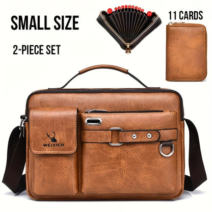 WEIXIER Herren-Umhängetasche, kompatibel mit / - Verstellbare Business- und Freizeit-Schultertasche, Bürotasche, Geschenk für Ehemann, Freund (Material)