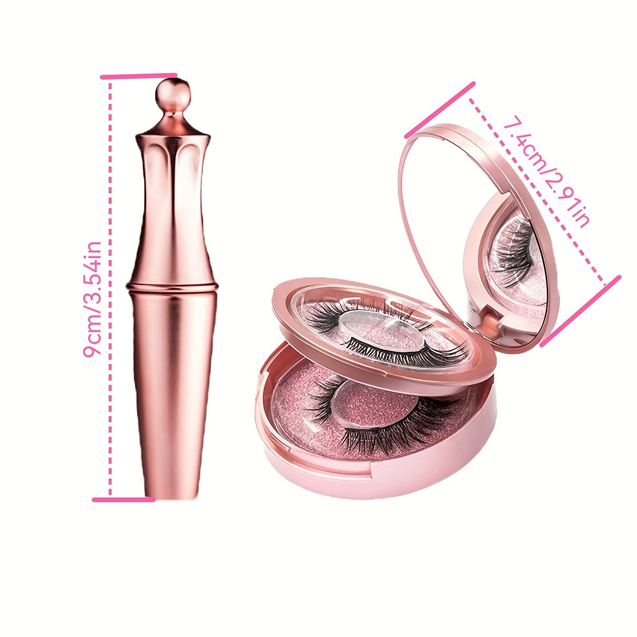 5 Paar magnetische Wimpern und Eyeliner-Set, wiederverwendbare 3D-Magnetwimpernverlängerung, kein Kleber erforderlich – Augen-Make-up-Sets für Mütter