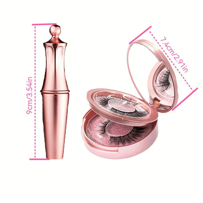 5 Paar magnetische Wimpern und Eyeliner-Set, wiederverwendbare 3D-Magnetwimpernverlängerung, kein Kleber erforderlich – Augen-Make-up-Sets für Mütter