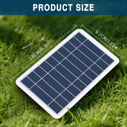 2W Solar Charger Portable Solar Panel with USB, Compact & Lightweight Outdoor Solar Power Bank Charger Compatible for for Power Banks, Phones, Flashlights, USB- Devices (Camping, Hiking, Emergency)