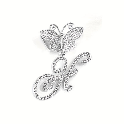 Trendy Shiny Butterfly Cursive Letter Cuban Chain Anklet For Women A-Z Letters Anklets Punk Hip Hop Style Sparkling Barefoot Jewelry
