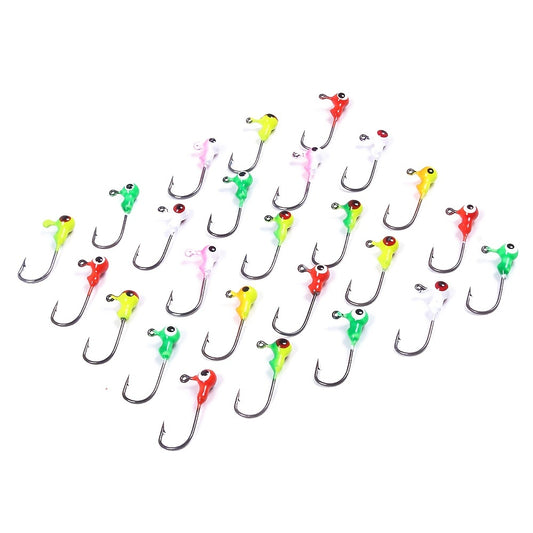 50 Stück bunte HENGJIA Jigkopf-Köder – perfekt zum Angeln mit Gummiködern und Hartködern! – Verschiedene Farben – für Barsch, Forelle und andere Süßwasserfische – ideales Geschenk für Angelfreunde