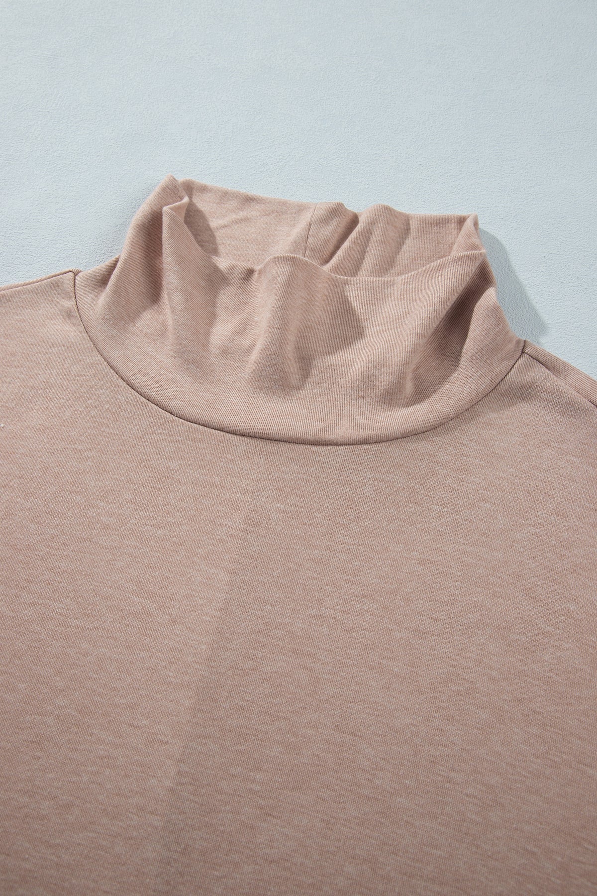 Smoke Gray High Neck Long Sleeve Top
