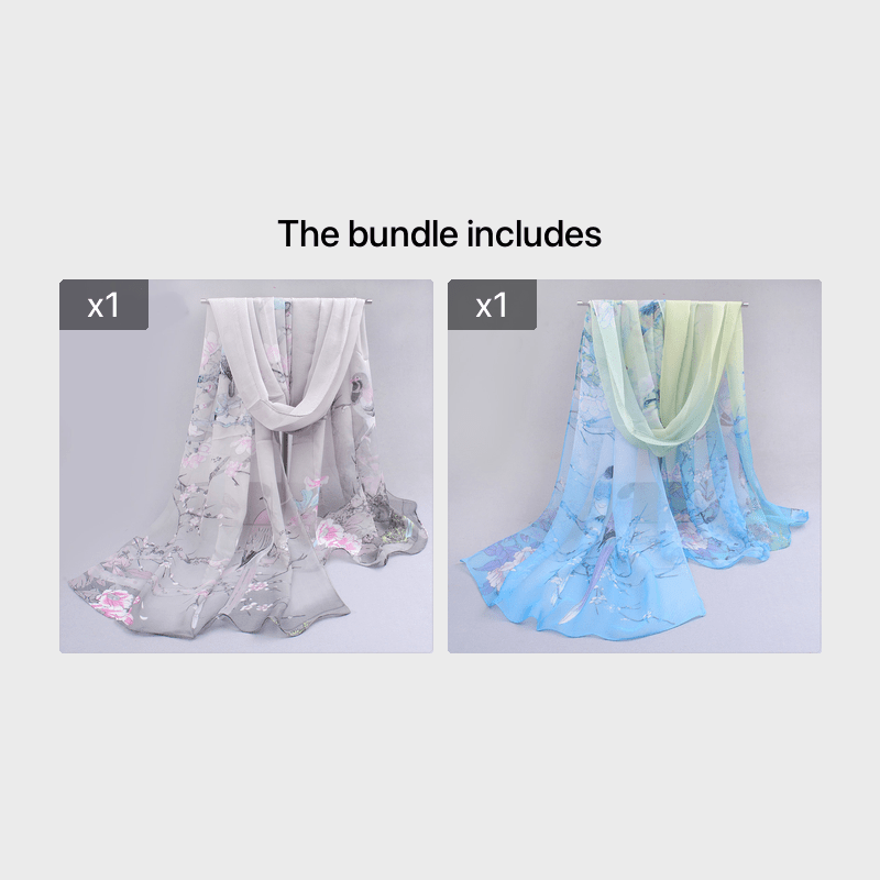 Eleganter, dünner Chiffonschal | Tiermuster, atmungsaktiv, winddicht, dekorativ, geeignet für Freizeit und Wochenende, maschinenwaschbar