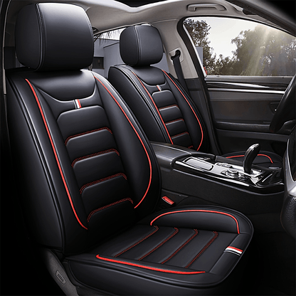 5 Car Seat Covers Faux Leather Seat Covers Full Set For Car Sedan SUV Truck Vans Front & Rear Seat Cushion Protector Wear-resistant, Breathable And Easy To Clean