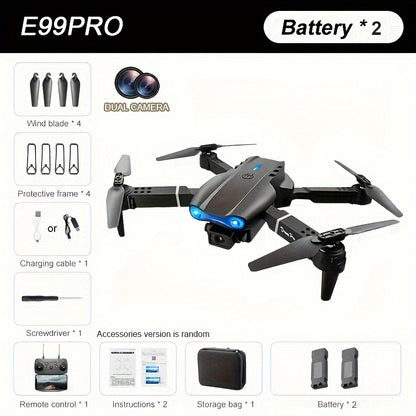 2024 Upgraded Drone with Triple Camera - Foldable, WiFi, Optical Flow Positioning, 360° Stunt Tumbling, One-Click Take-Off/Landing, Beginner-Friendly, Outdoor Fun Gift Toy