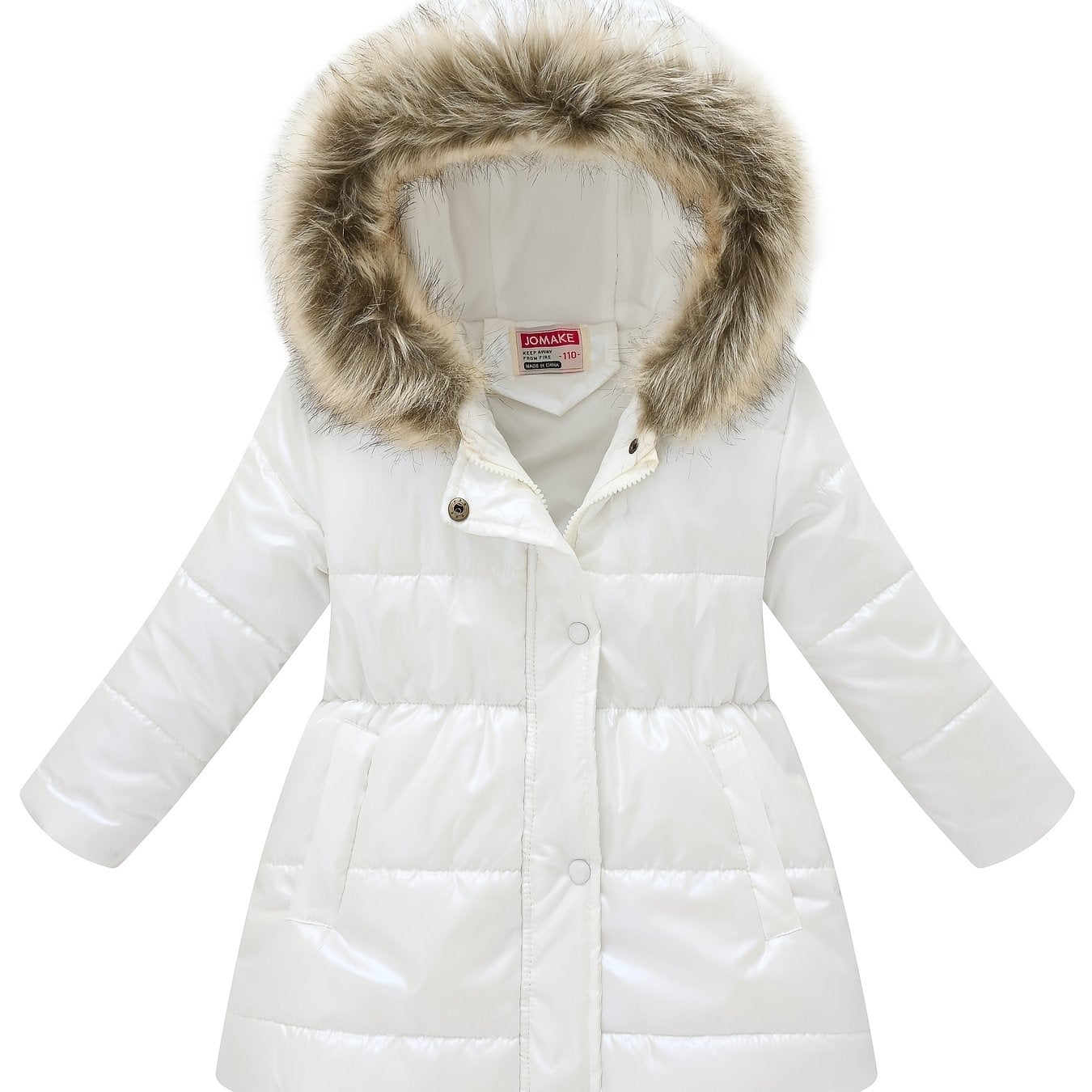 Winterjacke für Kinder im neuen Stil: Dicke, glänzende Kapuzenjacke für Jungen und Mädchen, mittellang