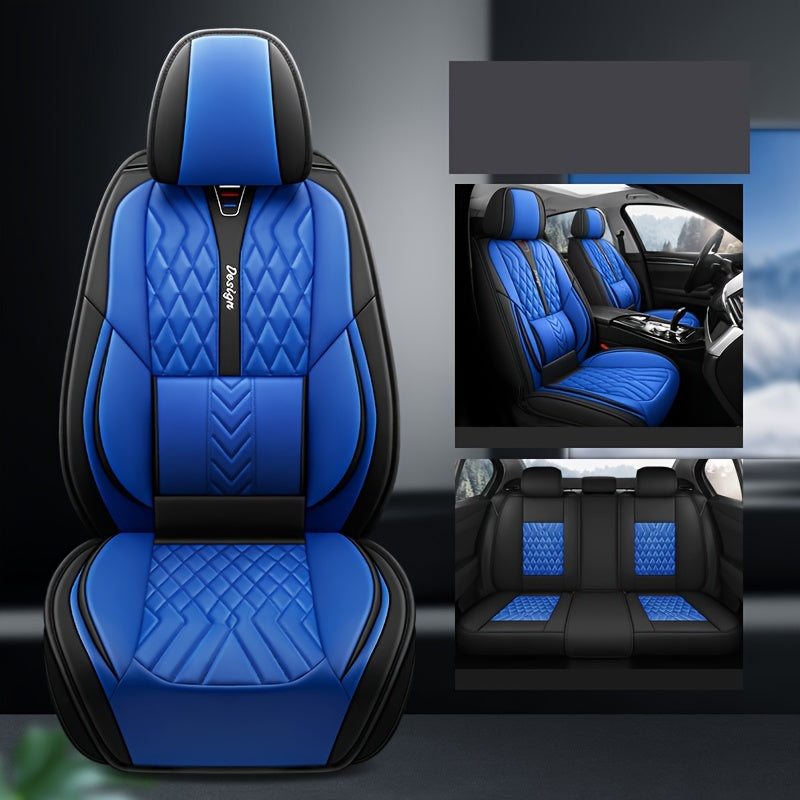 Luxurious And Stylish Five-seater Car Seat Covers Made Of Durable PU Leather, Suitable For All Seasons, Providing Full Cover For The Seats.