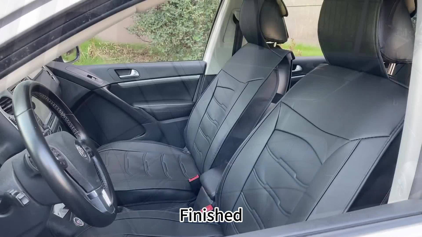 5 Seat Car Seat Covers PU Leather Seat Covers Full Set Waterproof for Car Sedan SUV Truck Vans Front & Rear Seat Cushion Protector with Back Big Storage Bag