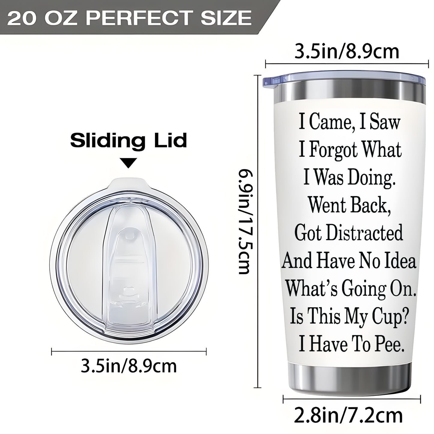 1pc, Senior Citizen Tumbler With Lid, 20oz Stainless Steel Water Bottle, Insulated Water Cups, Summer Winter Drinkware, Outdoor Travel Accessories, Valentine's Day Gifts For Women Men