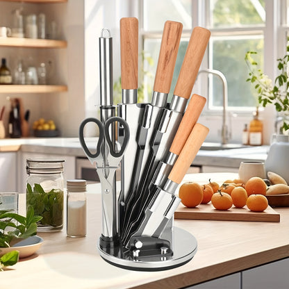 8-piece set of outdoor minimalist knives, stainless steel kitchen and home kitchen knives, cutting vegetables, meat, and fruits set