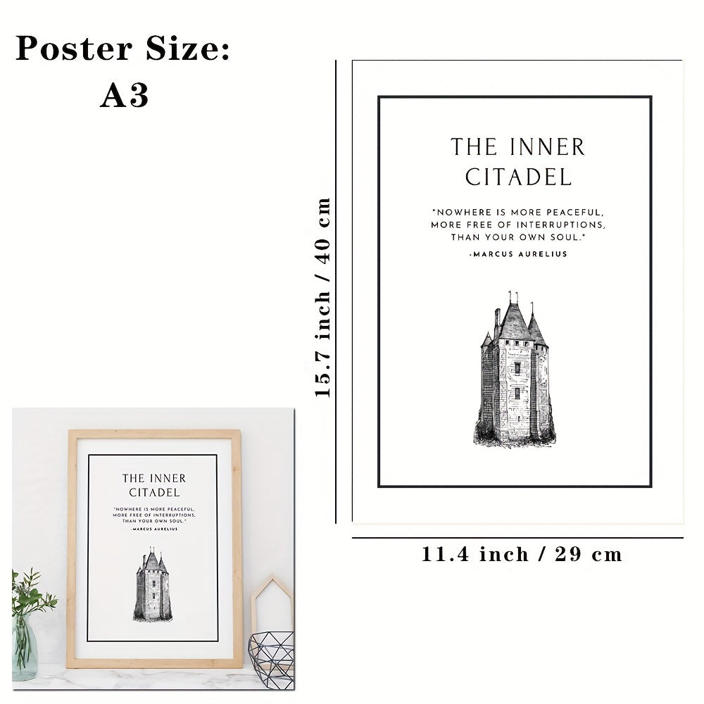 1pc Large Size, Modern Art Design, Minimalist Style, Stoicism Poster, No Frames Included, Gift For Room Decor, Kitchen Dining Room Wall Painting