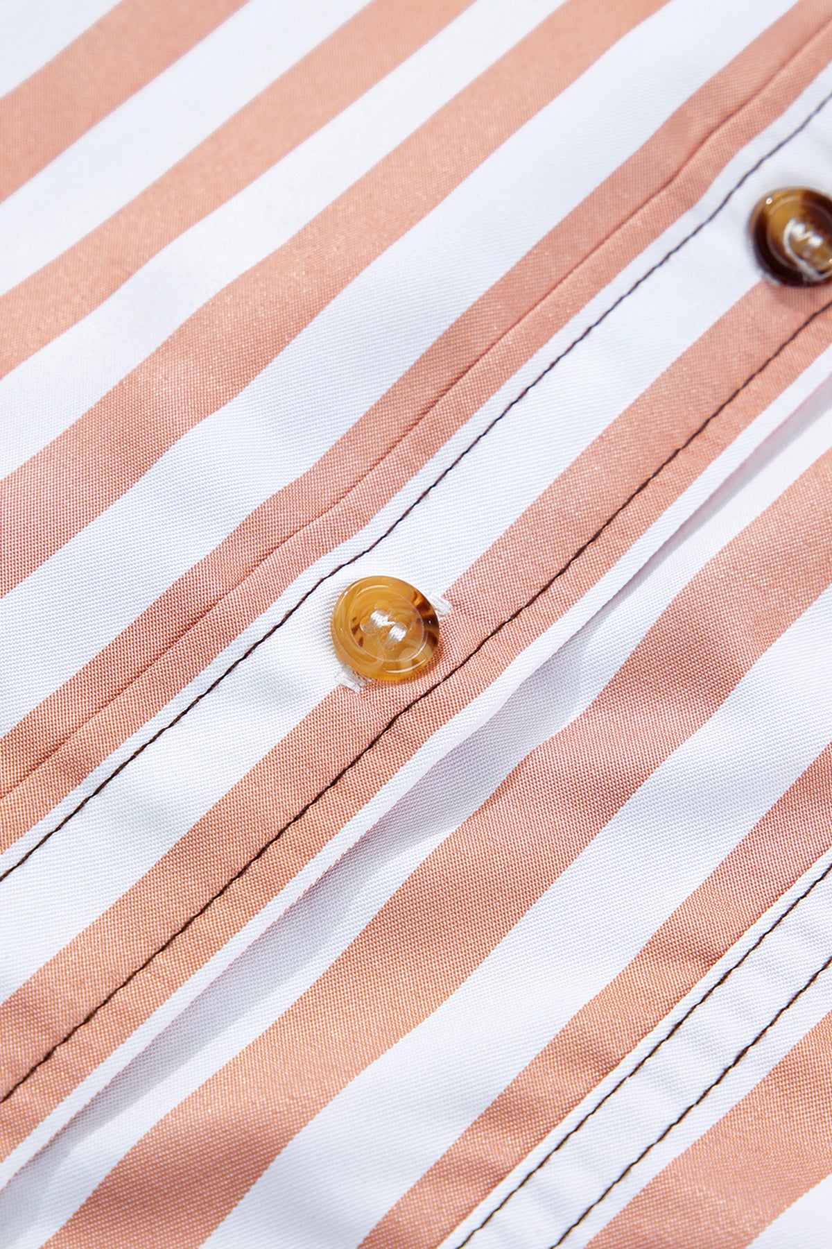 Brown Stripe Western Button Down Long Sleeve Casual Shirt