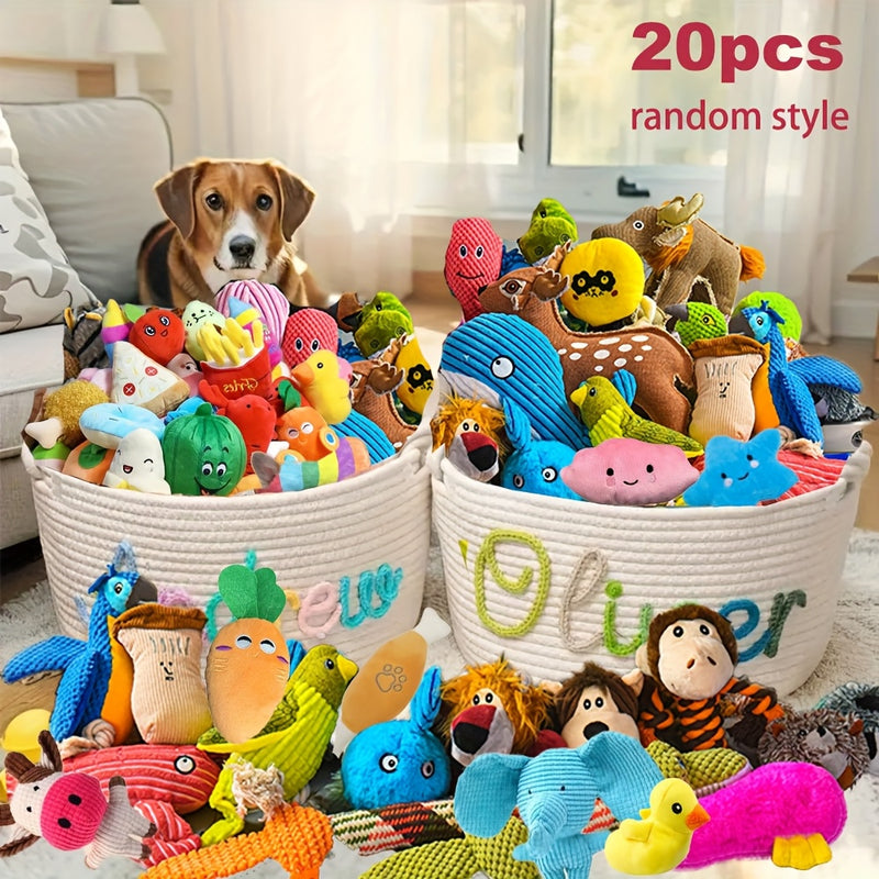 20pcs (random) chew-resistant dog toy gift box, interactive pet toys, suitable for small dogs to play various tug-of-war games, keeping your dog entertained.