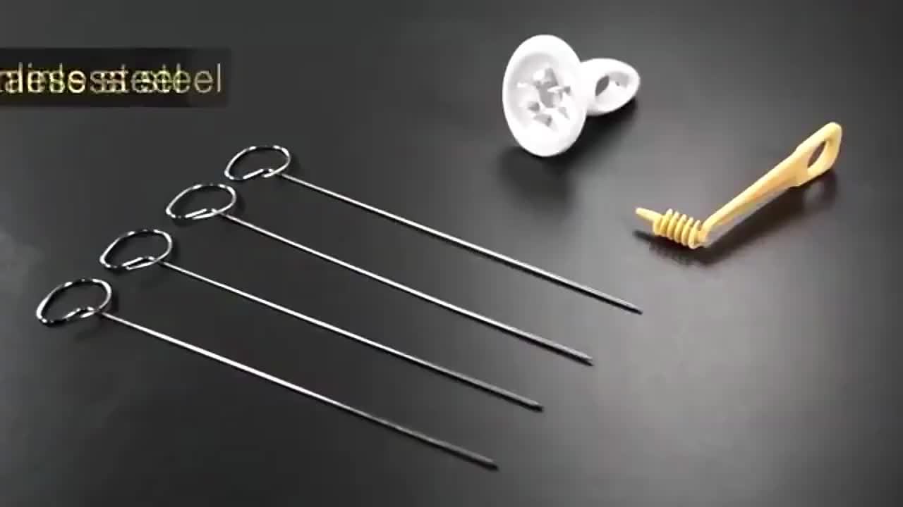 6pcs/set Portable Potato BBQ Skewers For Camping Chips Maker Potato Slicer Potato Spiral Cutter Barbecue Tools Kitchen Accessories