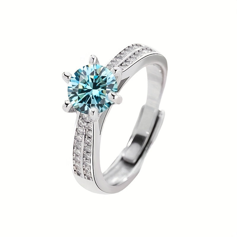Tancise Original 925 Sterling Silber Ring Moissanit mit Zertifikat Feiner Schmuck Verlobungsringe für Damen