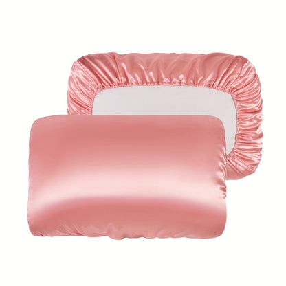 2 weiche und atmungsaktive Satin-Kissenbezüge mit Gummizug – perfekt für einen erholsamen Schlaf in Ihrem Schlafzimmer