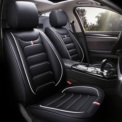 5 Car Seat Covers Faux Leather Seat Covers Full Set For Car Sedan SUV Truck Vans Front & Rear Seat Cushion Protector Wear-resistant, Breathable And Easy To Clean