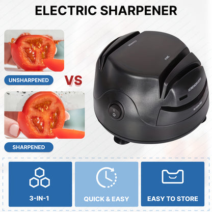 WANVOAPLS Electric Knife Sharpener 28D-4 Model - Professional 4-Slot Sharpening System, Dual Voltage (36V-100V) with US Plug, ABS Material - Ideal for Kitchen Knives, Kitchen Knives And Utensils|Modern Kitchen Accessory|Durab