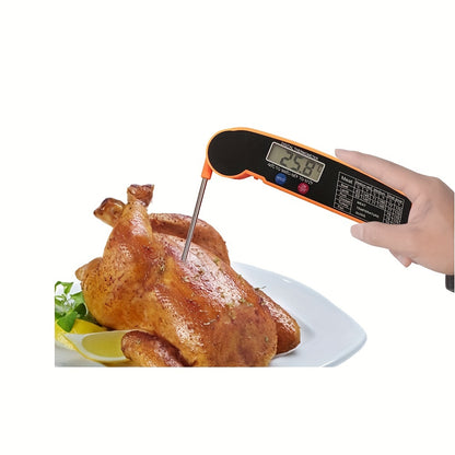 1pc WEBBQ Digital Meat Thermometer, Fast-Reading ABS Food Temperature Gauge with Hold Function, Single-Use, for Grilling BBQ, Kitchen Cooking, Adult - AAA Battery Operated (Batteries Not Included)