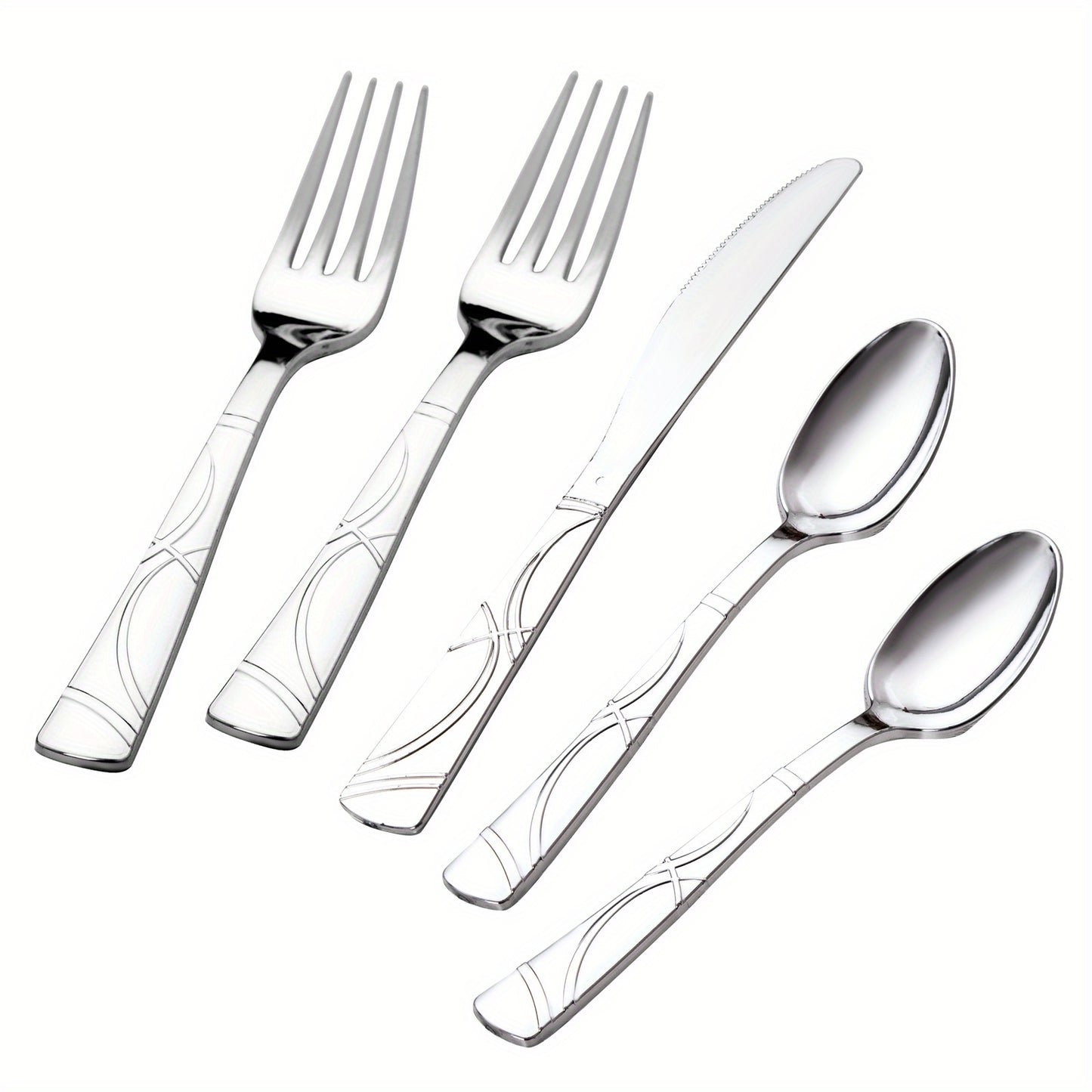 75 Pcs Golden Silverware - Golden Cutlery Set - Disposable Flatware Dinnerware Includes 25 Golden Forks, 25 Golden Spoons, 25 Golden Knives Utensils For Party, Birthday, Wedding, Reuse After Washing Hands