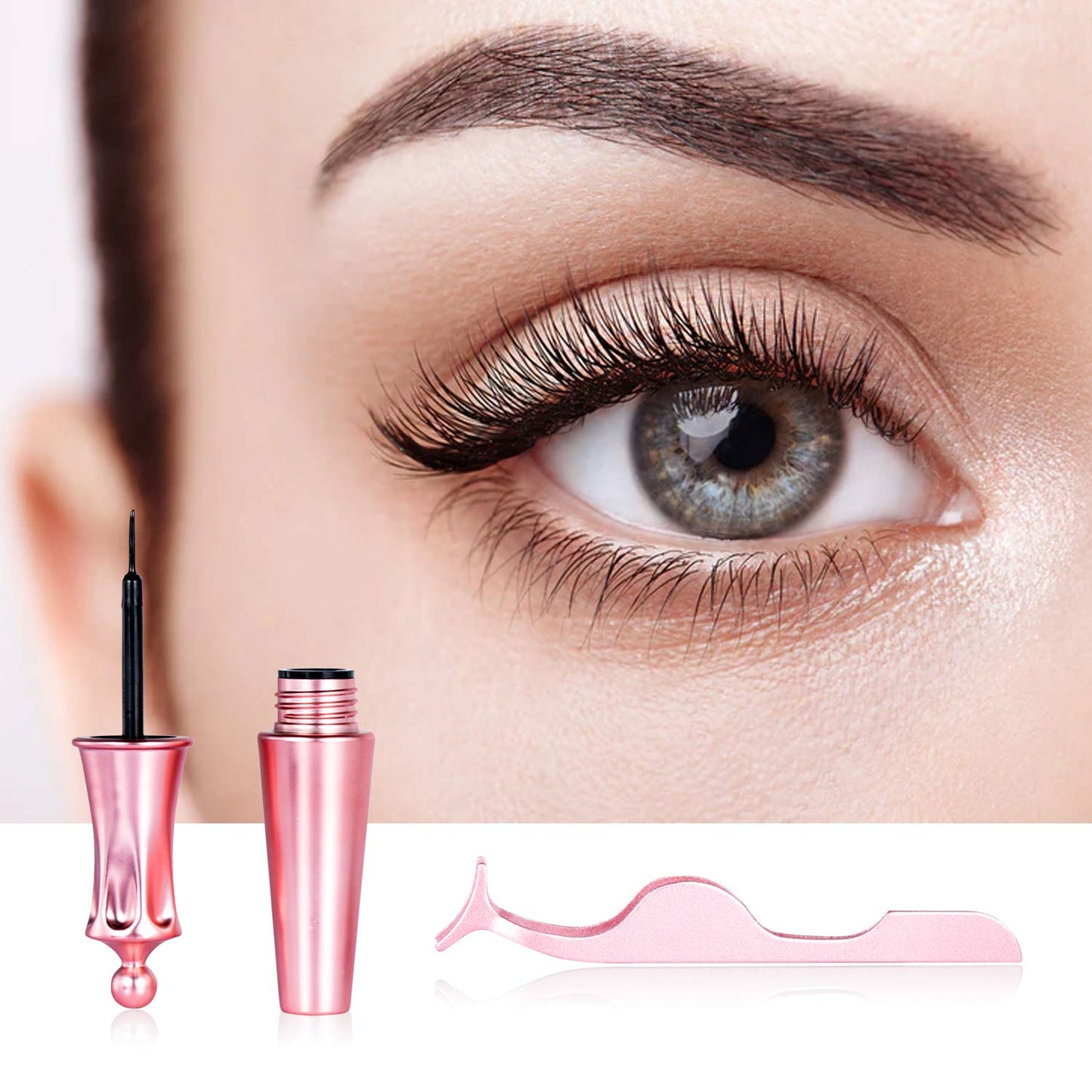 5 Paar magnetische Wimpern und Eyeliner-Set, wiederverwendbare 3D-Magnetwimpernverlängerung, kein Kleber erforderlich – Augen-Make-up-Sets für Mütter