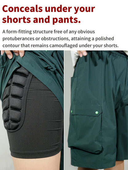 Atmungsaktive VEPAUS 3D-gepolsterte Shorts für Eishockey, Snowboarden, Gymnastik und Rollschuhlaufen – feuchtigkeitsableitend, flexibel, hochelastisches Polyester-Strickgewebe, normale Passform, Sportbekleidung für alle vier Jahreszeiten