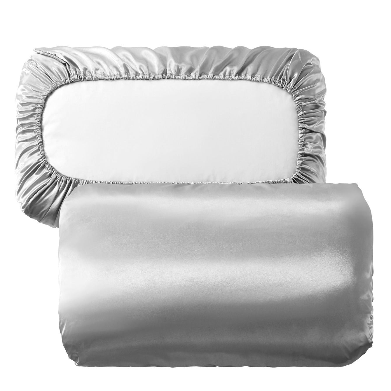 2 weiche und atmungsaktive Satin-Kissenbezüge mit Gummizug – perfekt für einen erholsamen Schlaf in Ihrem Schlafzimmer