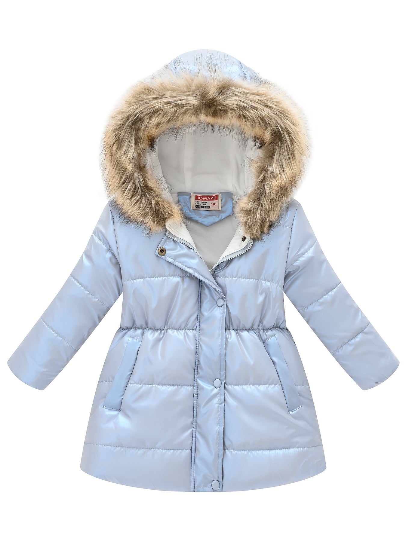 Winterjacke für Kinder im neuen Stil: Dicke, glänzende Kapuzenjacke für Jungen und Mädchen, mittellang