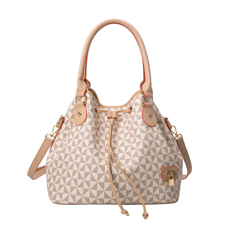 Mn&Sue Printed Drawstring Shoulder Hobo Bag for Women Large Crossbody Purse