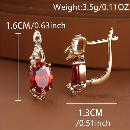 Elegante, 18 Karat vergoldete Ohrstecker mit blauem Stein – Rund- und Ovalschliff, synthetische Zirkonia, Ohrstecker aus Kupfer – Schmuck für jede Jahreszeit | Trendiges Design | Langlebige Vergoldung