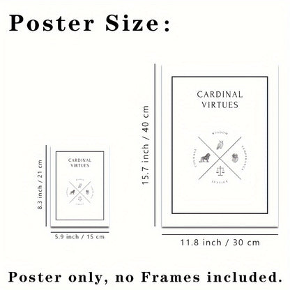 1pc Large Size, Modern Art Design, Minimalist Style, Stoicism Poster, No Frames Included, Gift For Room Decor, Kitchen Dining Room Wall Painting