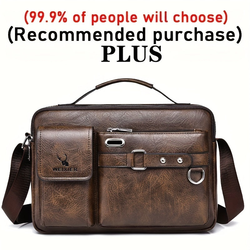 WEIXIER Herren-Umhängetasche, kompatibel mit / - Verstellbare Business- und Freizeit-Schultertasche, Bürotasche, Geschenk für Ehemann, Freund (Material)