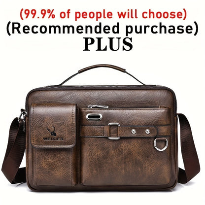 WEIXIER Herren-Umhängetasche, kompatibel mit / - Verstellbare Business- und Freizeit-Schultertasche, Bürotasche, Geschenk für Ehemann, Freund (Material)