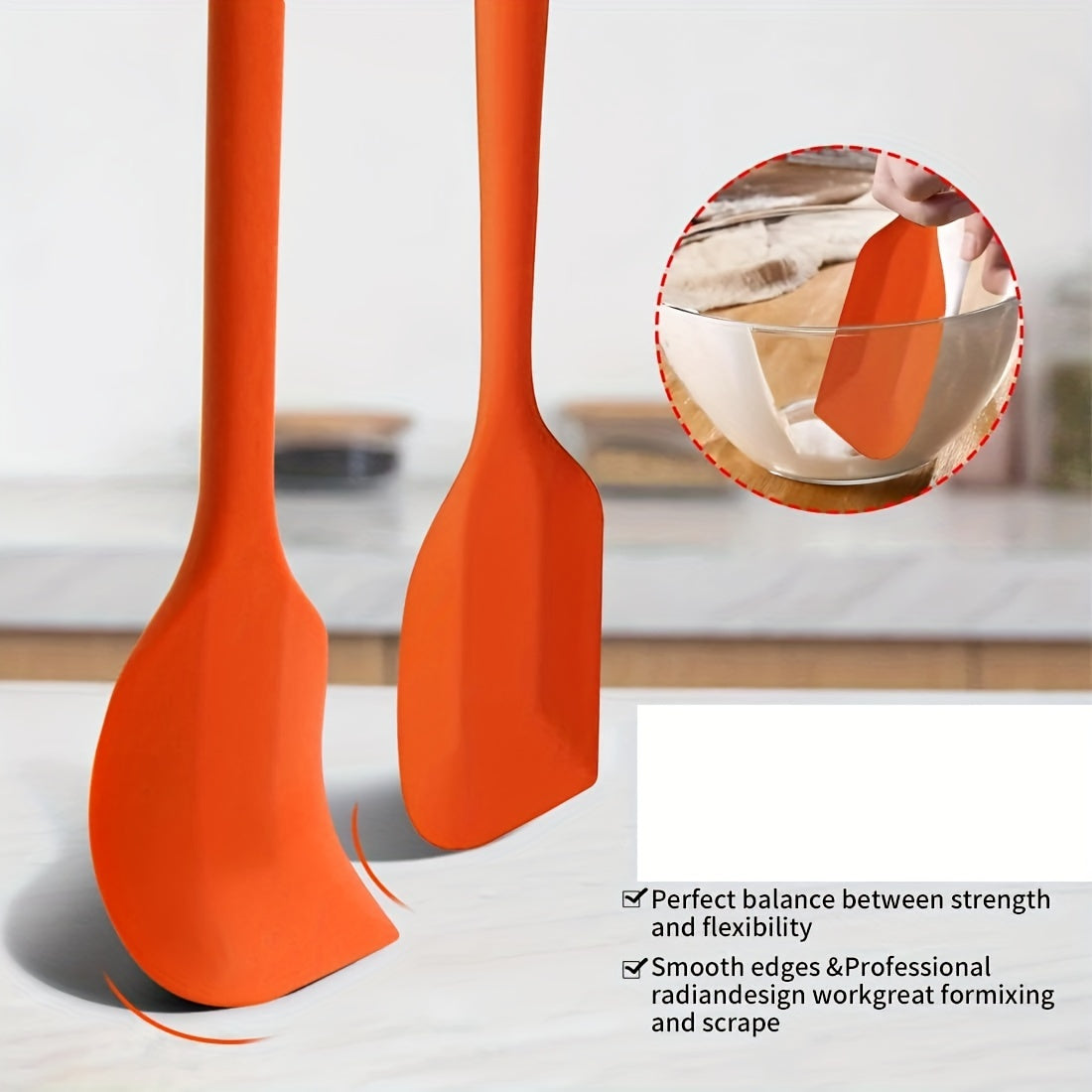 Silicone Kitchen Spatula Set | Baking & Cooking Tools | Dishwasher Safe & Easy to Clean | Kitchen Utensils & Accessories