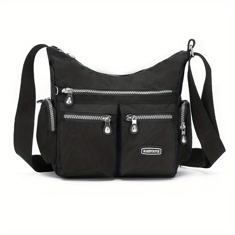 Unisex-Umhängetasche, quadratisch, mit mehreren Fächern, leicht, für Damen und Herren.