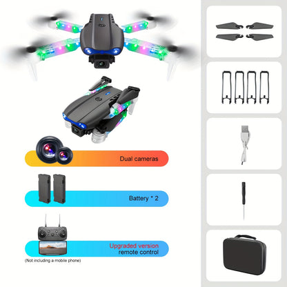 Dual Camera Foldable E99 Drone - RC Drone Toy for Beginners, Indoor and Outdoor UAV - Affordable Halloween Christmas Gift