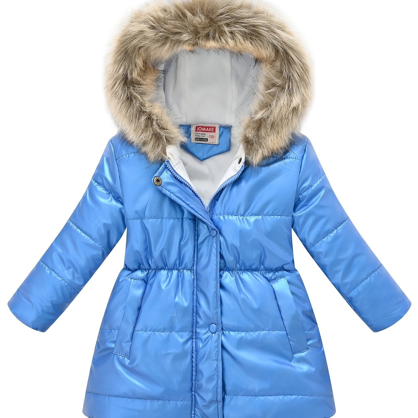 Winterjacke für Kinder im neuen Stil: Dicke, glänzende Kapuzenjacke für Jungen und Mädchen, mittellang