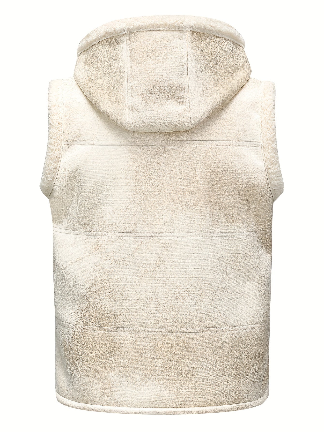 Men's Fleece-Lined Hooded Vest - Stylish Sleeveless Jacket with Zipper Pockets, Warm & Windproof for Casual Winter Wear, Olive Green, Daily Comfort Vest | Hooded Jacket | Functional Pockets